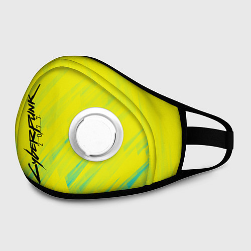 Маска с клапаном Cyberpunk 2077: Yellow / 3D-Белый – фото 2
