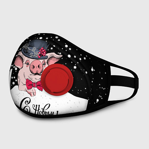 Маска с клапаном Мистер Поросенок / 3D-Красный – фото 2