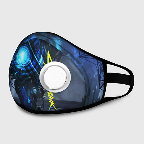Маска с клапаном Cyberpunk 2077 / 3D-Белый – фото 2