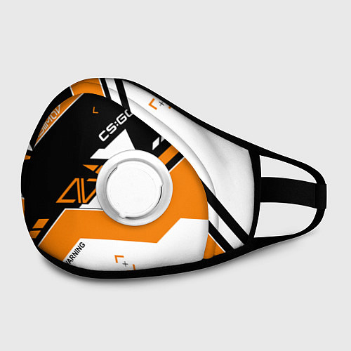 Маска с клапаном CS:GO Asiimov Inverted / 3D-Белый – фото 2