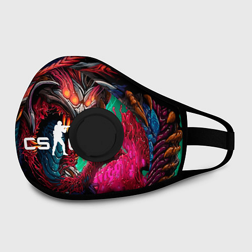 Маска с клапаном CS GO hyper beast skin / 3D-Черный – фото 2
