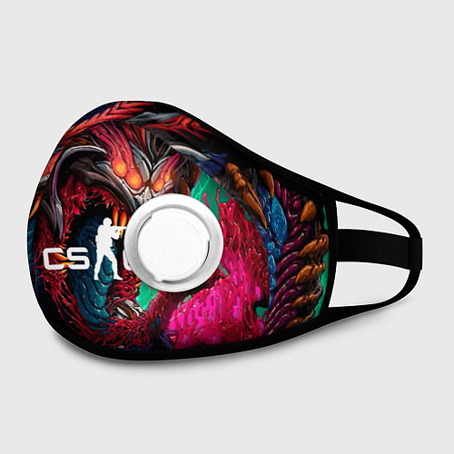 Маска с клапаном CS GO hyper beast skin / 3D-Белый – фото 2