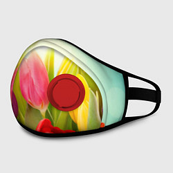 Маска с клапаном Цветущие тюльпаны, цвет: 3D-красный — фото 2
