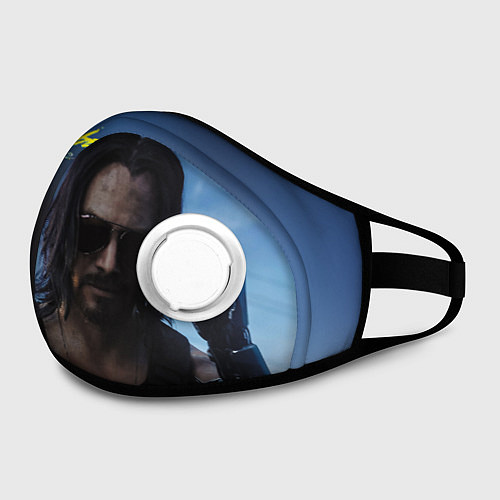 Маска с клапаном Киану Ривз / 3D-Белый – фото 2