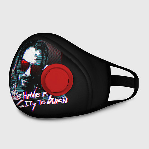 Маска с клапаном Cyberpunk 2077: City to Burn / 3D-Красный – фото 2