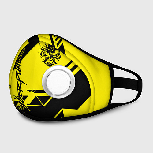 Маска с клапаном Cyberpunk 2077: Yellow Samurai / 3D-Белый – фото 2