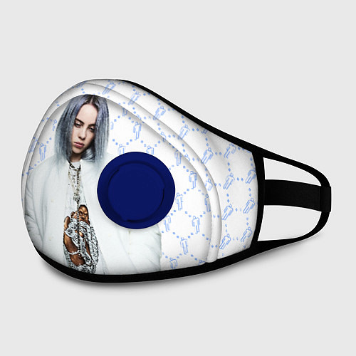 Маска с клапаном BILLIE EILISH: White Fashion / 3D-Синий – фото 2