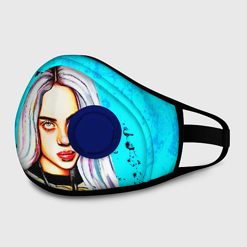 Маска с клапаном BILLIE EILISH: Fan Art / 3D-Синий – фото 2