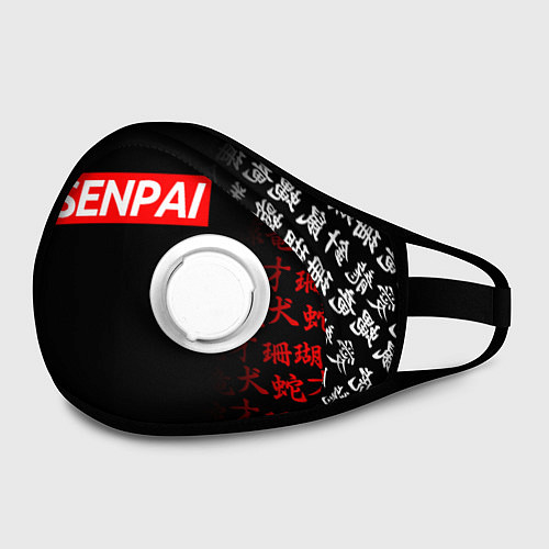 Маска с клапаном СЕМПАЙ - SENPAI / 3D-Белый – фото 2