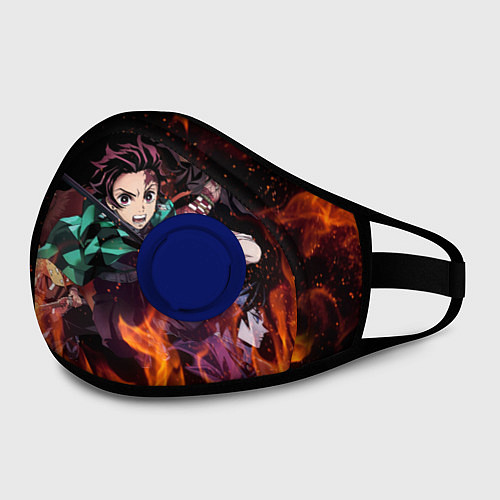 Маска с клапаном KIMETSU NO YAIBA / 3D-Синий – фото 2