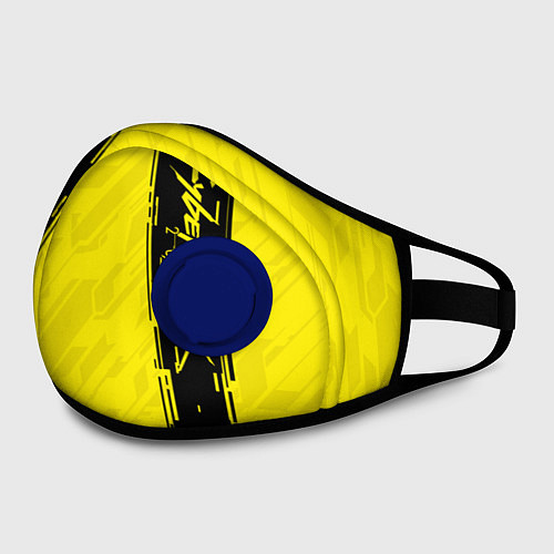 Маска с клапаном CYBERPUNK 2077 / 3D-Синий – фото 2