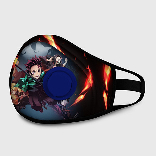 Маска с клапаном KIMETSU NO YAIBA / 3D-Синий – фото 2