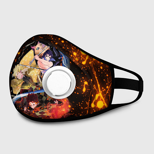 Маска с клапаном KIMETSU NO YAIBA / 3D-Белый – фото 2