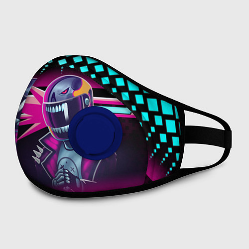 Маска с клапаном НЕОНОВЫЙ ГОНЩИК / 3D-Синий – фото 2