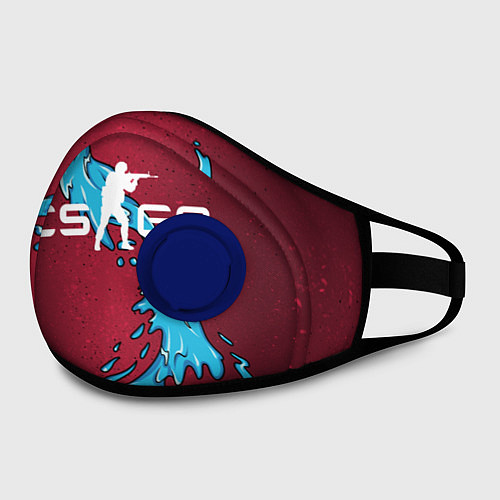 Маска с клапаном Дух воды / 3D-Синий – фото 2