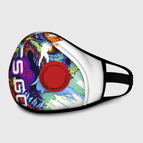 Маска с клапаном CS GO / 3D-Красный – фото 2