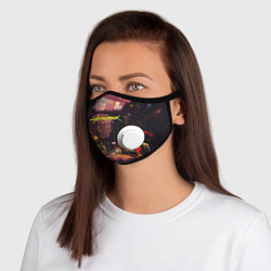 Маска с клапаном CYBERPUNK 2077:КИБЕРПАНК S, цвет: 3D-белый
