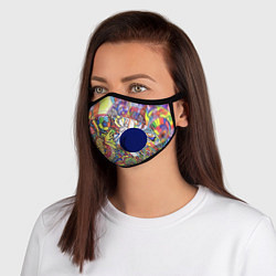 Маска с клапаном ПСИХОДЕЛИКА PSYHODELICA, цвет: 3D-синий