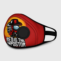 Маска с клапаном Red Is The Impostor, цвет: 3D-черный — фото 2