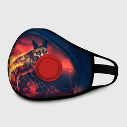 Маска с клапаном Огненная лиса, цвет: 3D-красный — фото 2