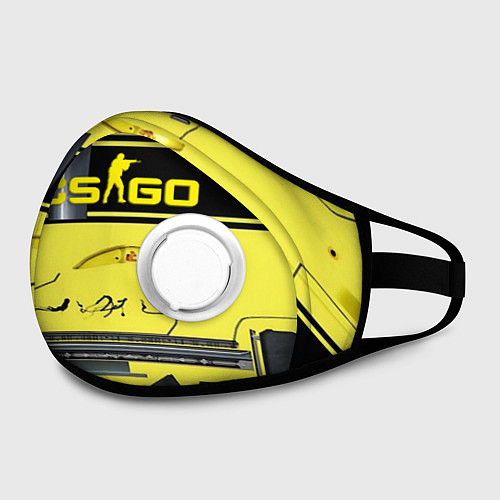 Маска с клапаном CS GO YELLOW SKIN / 3D-Белый – фото 2