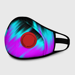 Маска с клапаном НЕОНОВЫЕ ПОЛОСЫ И НИЧЕГО ЛИШНЕГО NEON STRIPES, цвет: 3D-красный — фото 2