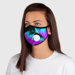 Маска с клапаном НЕОНОВЫЕ ПОЛОСЫ И НИЧЕГО ЛИШНЕГО NEON STRIPES, цвет: 3D-белый