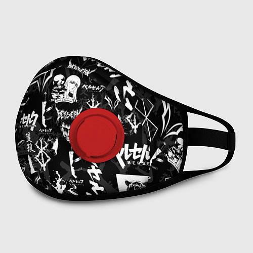 Маска с клапаном BERSERK SYMBOL LOGO БЕРСЕРК СИМВОЛИКА ПАТТЕРН / 3D-Красный – фото 2