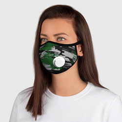 Маска с клапаном Green Paint Splash, цвет: 3D-белый
