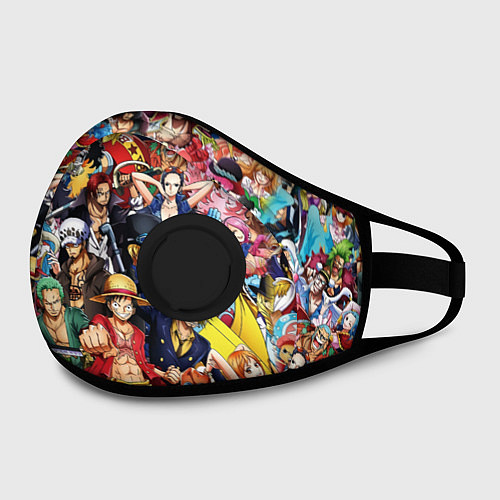Маска с клапаном ВСЕ ГЕРОИ АНИМЕ ВАН ПИС ALL HEROES ONE PIECE / 3D-Черный – фото 2