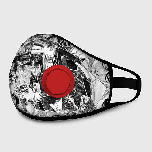Маска с клапаном Berserk pattern / 3D-Красный – фото 2