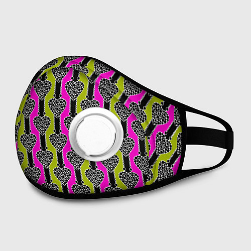 Маска с клапаном Striped multicolored pattern Сердце / 3D-Белый – фото 2