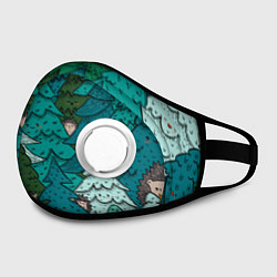 Маска с клапаном Ежи в еловом лесу, цвет: 3D-белый — фото 2