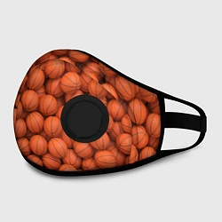 Маска с клапаном Баскетбольные мячи, цвет: 3D-черный — фото 2