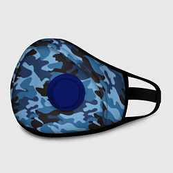 Маска с клапаном Сине-черный камуфляж, цвет: 3D-синий — фото 2