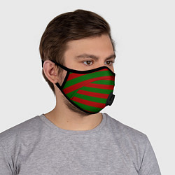 Маска с клапаном Красно-зеленые полоски, цвет: 3D-черный — фото 2