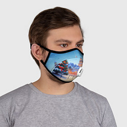 Маска с клапаном Новогодняя площадь, цвет: 3D-белый — фото 2