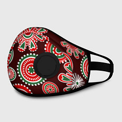 Маска с клапаном Новогодний принт красный, цвет: 3D-черный — фото 2