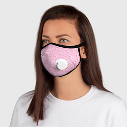 Маска с клапаном Новогодний леденец-трость, цвет: 3D-белый