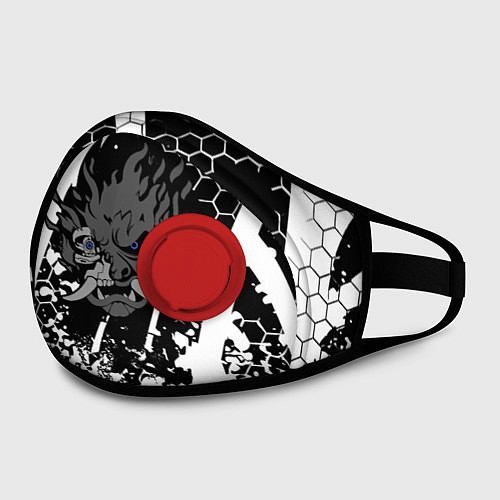 Маска с клапаном Samurai соты краски / 3D-Красный – фото 2