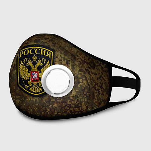 Маска с клапаном Камуфляж: Россия / 3D-Белый – фото 2