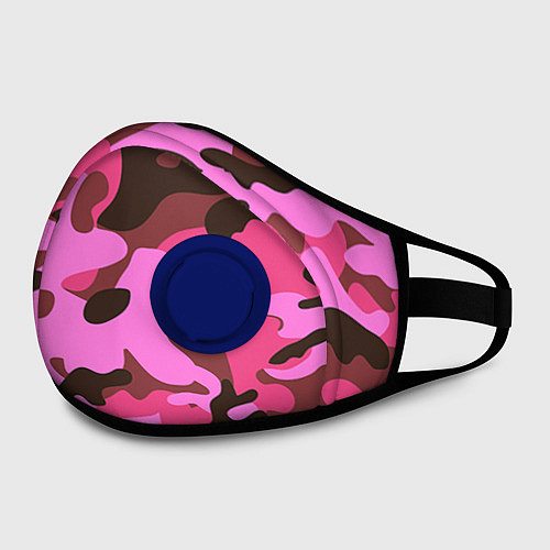 Маска с клапаном Камуфляж: розовый/коричневый / 3D-Синий – фото 2