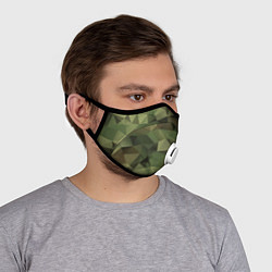 Маска с клапаном Полигональный камуфляж, цвет: 3D-белый — фото 2