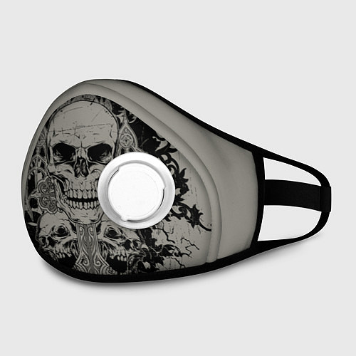 Маска с клапаном Skulls / 3D-Белый – фото 2