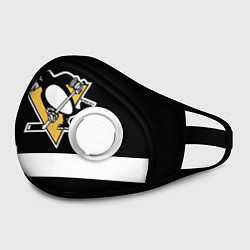 Маска с клапаном Pittsburgh Penguins: Black, цвет: 3D-белый — фото 2
