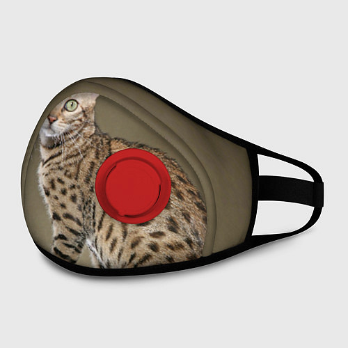 Маска с клапаном Пятнистый котик / 3D-Красный – фото 2