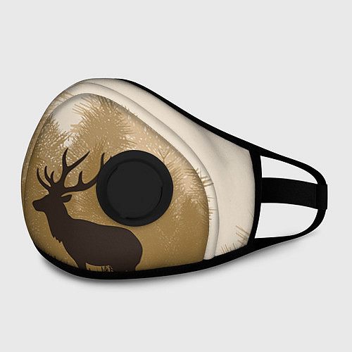 Маска с клапаном Олень на охоте / 3D-Черный – фото 2