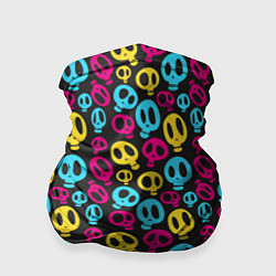 Бандана-труба Цветные черепушки, цвет: 3D-принт