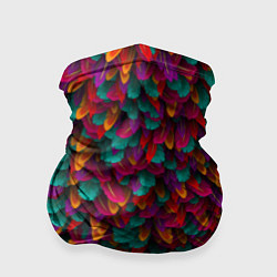 Бандана-труба Разноцветные перья, цвет: 3D-принт