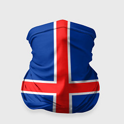 Бандана-труба Флаг Исландии, цвет: 3D-принт